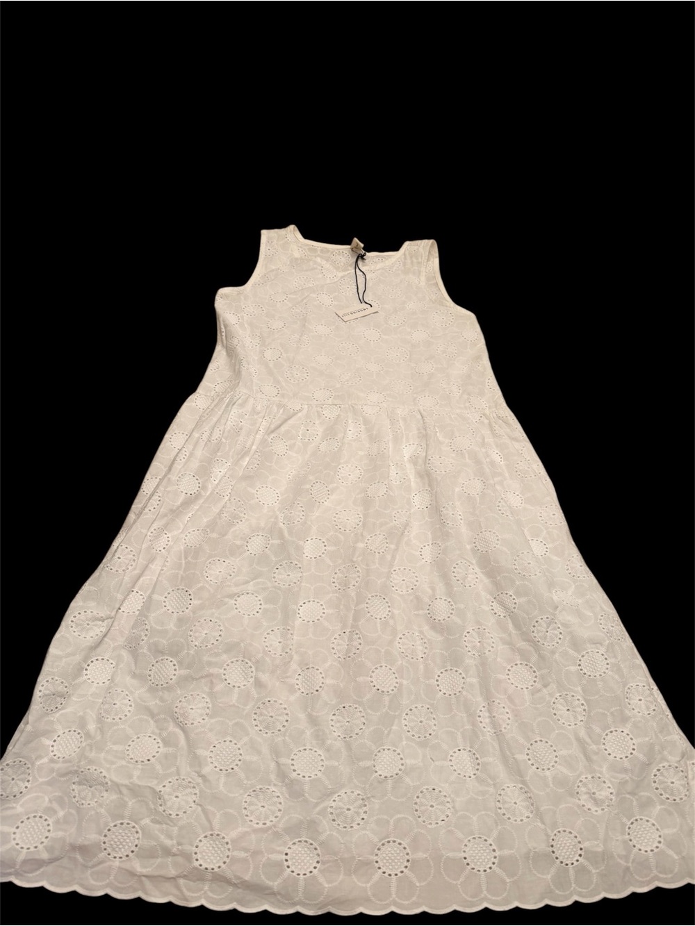 Brand New Smoking Lily White Eyelet Midi Dress - Sleeveless